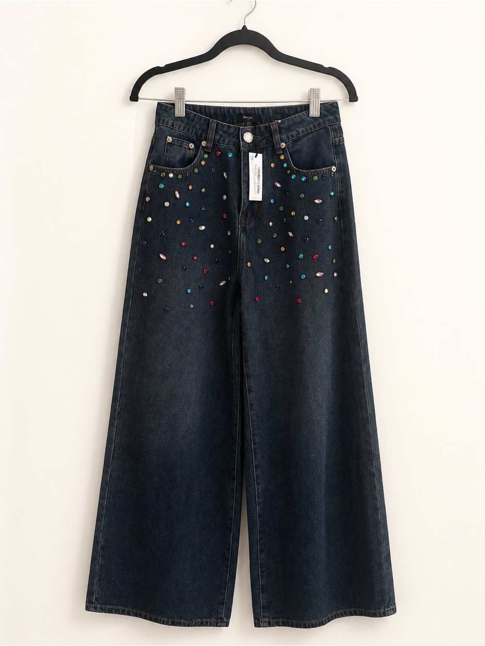 Nasty Gal NWT Denim Jewel Baggy Rhinestone Jeans